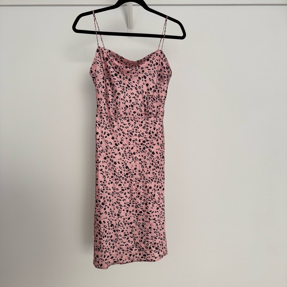 Moonsea Boutique Pink Leopard Print Pink Dress Large